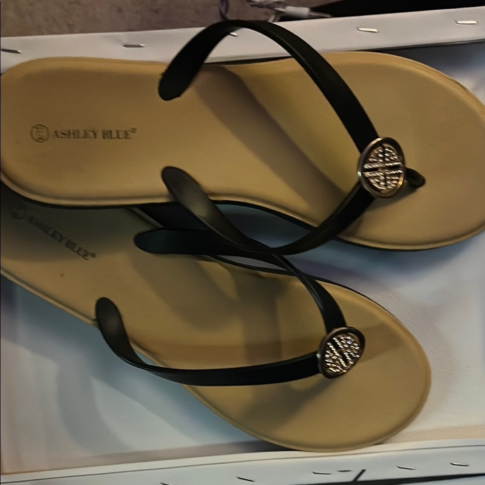 Ashley Blue Black Sandals